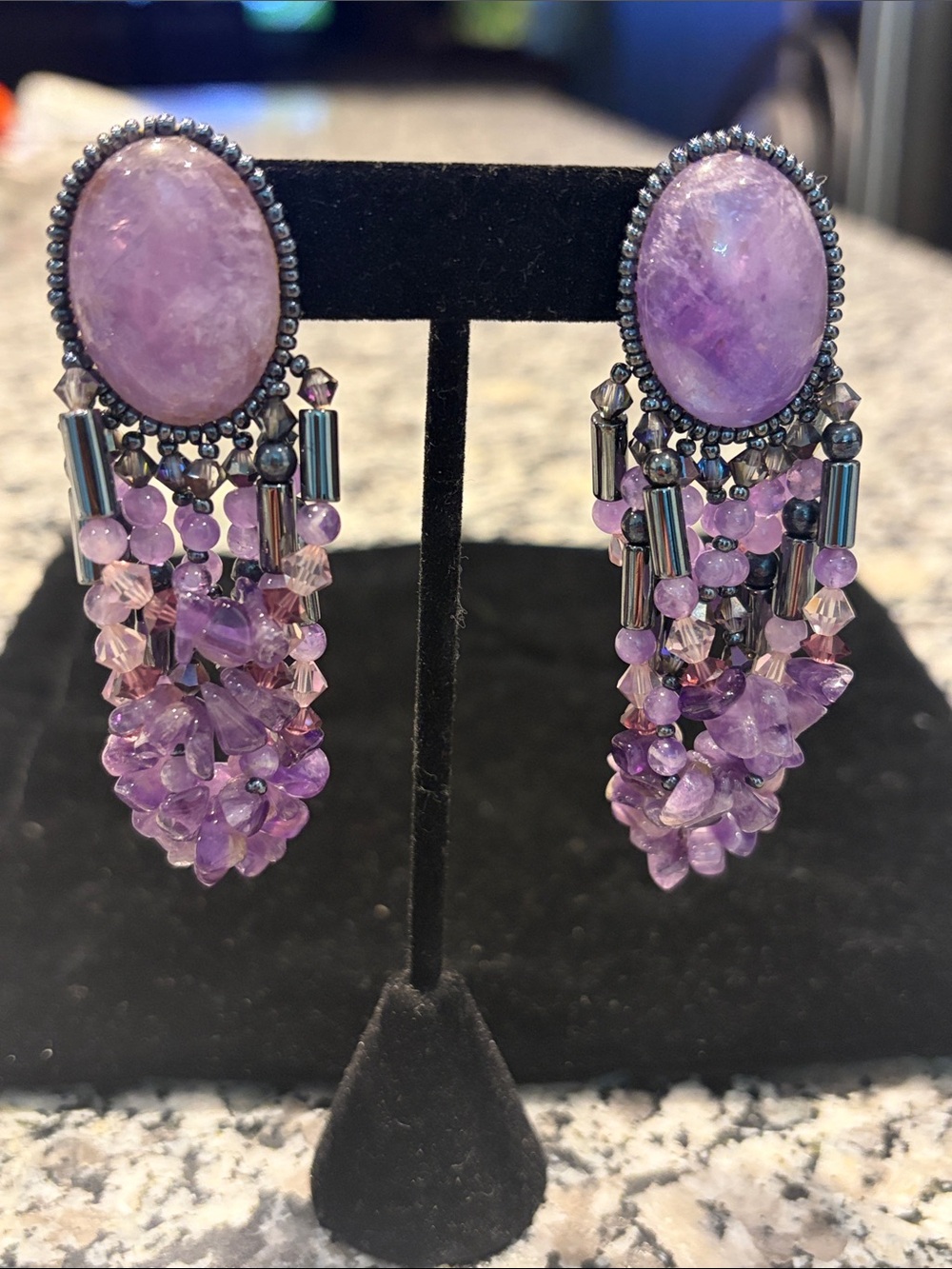Amethyst drop earrings